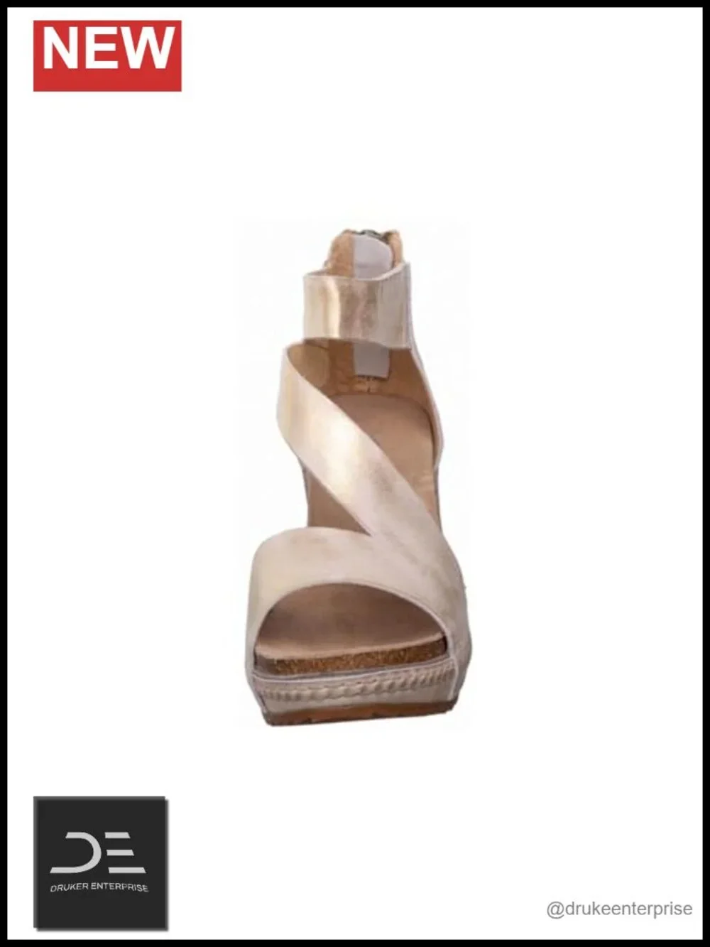 Women's Davi Wedge Sandal Soft Leather Ankle Strap Open Toe